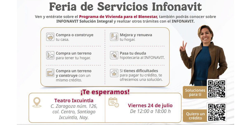 ESTE VIERNES, FERIA DE SERVICIOS INFONAVIT EN SANTIAGO IXCUINTLA