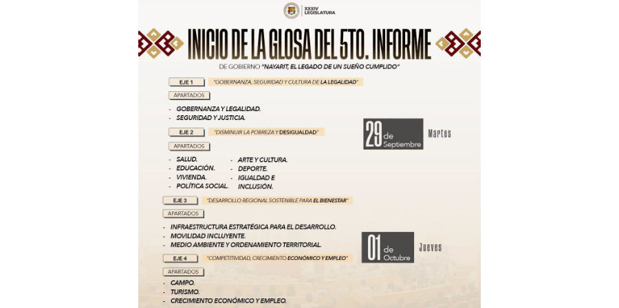 Inicia Poder Legislativo la glosa del V Informe de Gobierno